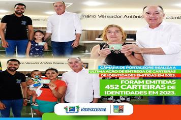 Câmara de Portalegre realiza a última ação de entrega de carteiras de identidades emitidas em 2023.