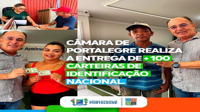 Câmara de Portalegre realiza a entrega de mais 100 Carteiras de Identidade Nacional.